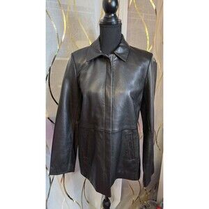 Women's Casual Corner Vintage Leather Jacket, Black Size S Butter Soft